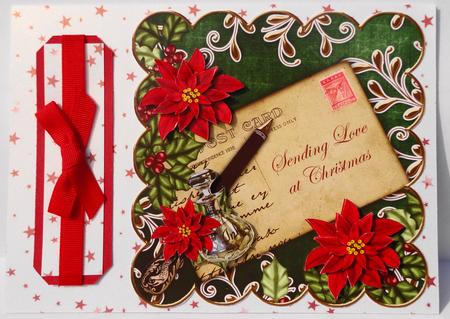 Red Poinsettia g Sending Love 8in Scallop Step by Step by Lyn Ainscough-Ambrose