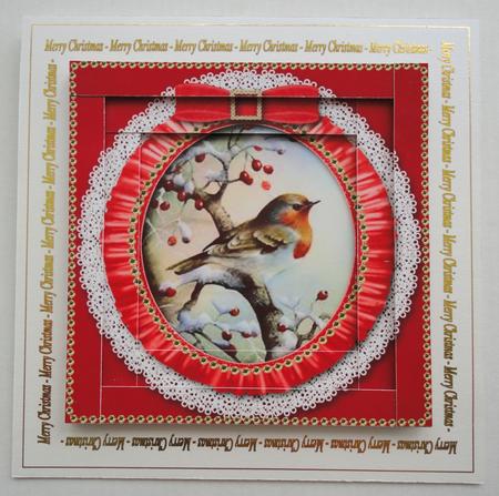 Christmas Robin1 Spiral Edge Stacker by Lyn Ainscough-Ambrose