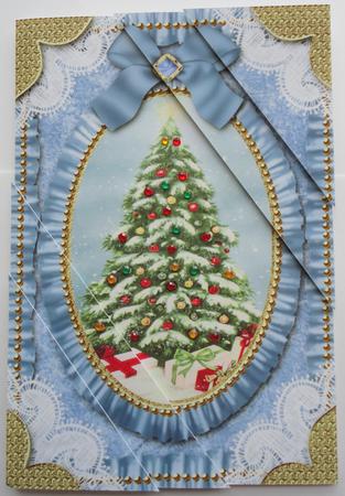Christmas Tree Duo Corner A5 Stacker by Lyn Ainscough-Ambrose