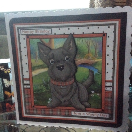 Scottie Dog Have a Woofly Day 8x8 Decoupage Mini Kit by Lyn Hayhoe