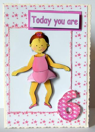 Ballet Girl Age Card by Lyn Hughes