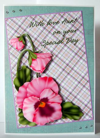 Pansy Card for Aunt by Lyn Hughes
