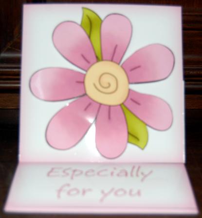 Pretty Pink Flower 5 Minute Easel Card by Lyn Hughes