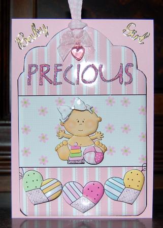 New Baby Girl Puffy Tags Toppers by Lyn Hughes
