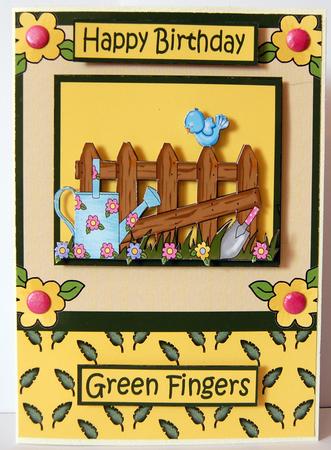Country Garden Decoupage Card Front by Lyn Hughes