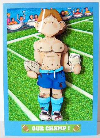 Rugby Hunk Doodles by Lyn Hughes