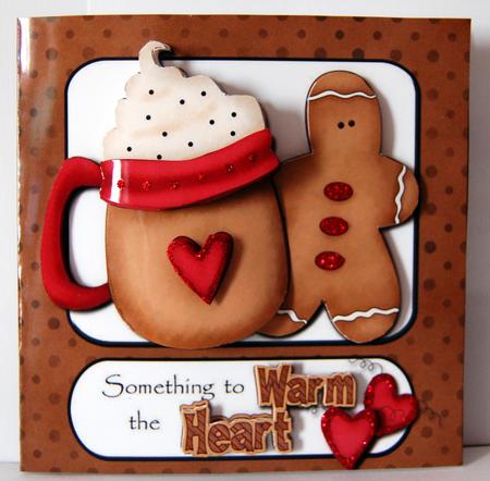 Warm the Heart Quick Card with Decoupage by Lyn Hughes