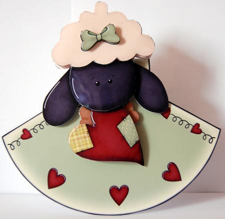 Love Ewe Wobble Card with Decoupage by Lyn Hughes