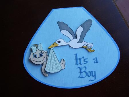 Baby Boy Wobble Card by Lyn Webb