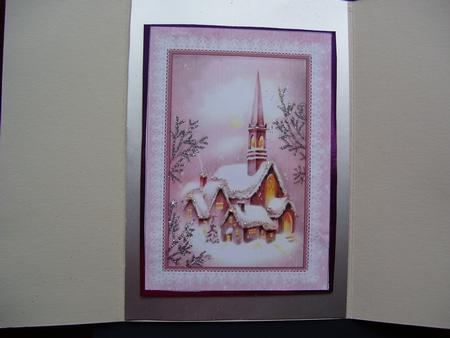 Christmas Church in Pink - Gatefold Card Sheet 1 by Lyn Webb