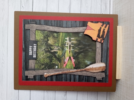Log Cabin Adventure - Canoeing Card by lynda donoghue