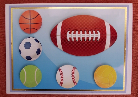 Sport Ball - card front / topper by Lynda Harman