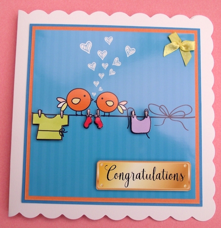 New Baby / Pregnancy Card front / topper by Lynda Harman