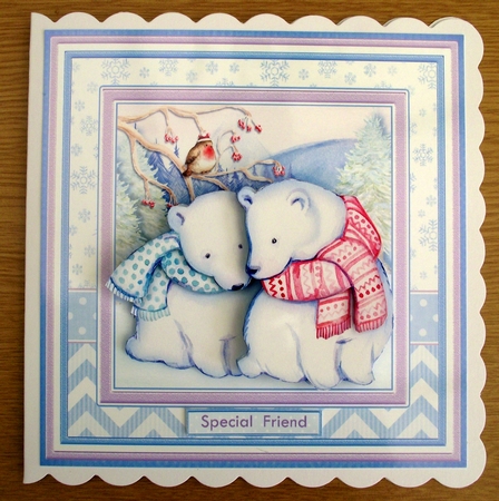 Polar Bear Love Christmas 8x8 Decoupage & Insert Kit by Lynda Harman