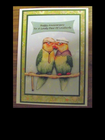 Love Birds Anniversary card by Lynda Harman