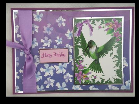 Beautiful Green Humming Bird with Flowers a 4 Topper by Lynda Harman