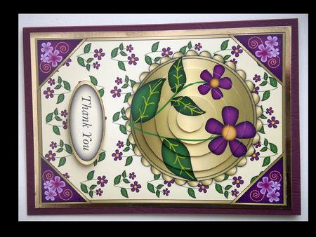 Bright Purple Flowers Card Front Pyramid by Lynda Harman