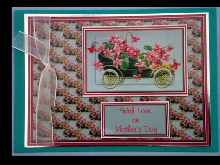 Vintage Floral Car Topper & Card Base by Lynda Harman