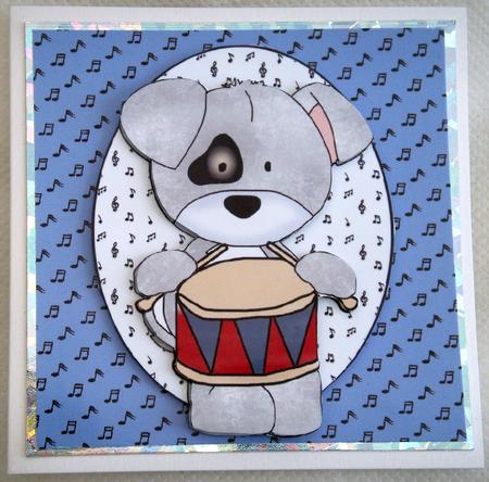 A4 Blue Music Sheet by Lynda Harman