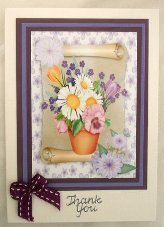 Spring Flowers on a Scroll A4 Topper by Lynda Harman