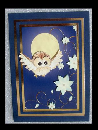 Midnight Bloom Large Card Front / Topper by Lynda Harman