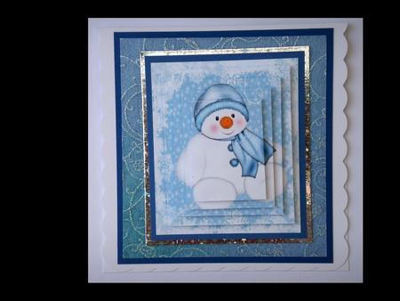 Fluffy Blue Snowman Pyramid by Lynda Harman