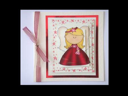 Cute Red & Cream Angel by Lynda Harman