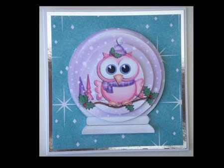 3D Xmas Little Hoot Owl Snow Globe Shaped Tree Decoration by Lynda Harman
