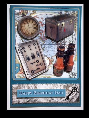 Dad/granddad/male Birthday Card with Vintage Ephemera by Lynda Harman