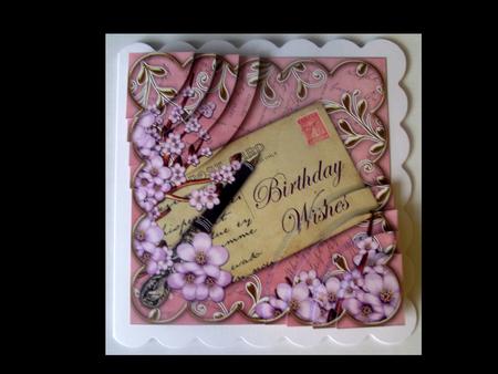 Lilac Blossom Pink Birthday Wishes 6in Duo Corner Stacker by Lynda Harman