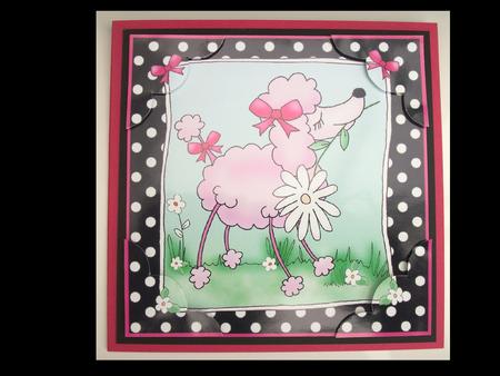8 x 8 Cute Poodle Scalloped Corner Topper by Lynda Harman