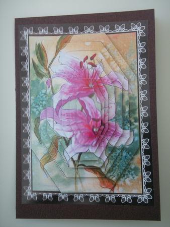 Watercolour Lilies Octagon Decoupage by Lynda Harman