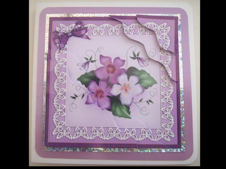 Pretty Viola Quick Card Wavy Corner Side Stacker Topper by Lynda Harman