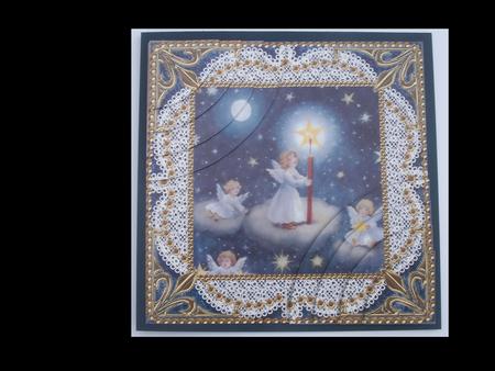 Angels Lit Sky Vintage 6 Inch Duo Corner Stack Card Front by Lynda Harman
