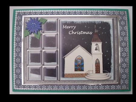 Christmas Window with Church by Lynda Harman