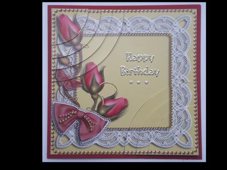 Lemon Pink Rose Sprays 6inch Duo Corner Stacker Card Front by Lynda Harman
