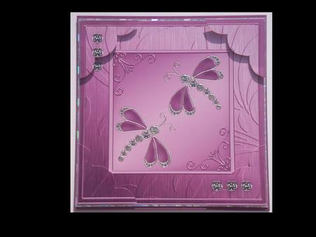 Diamante Dragonflies 8 x 8 Scalloped Corner Topper by Lynda Harman