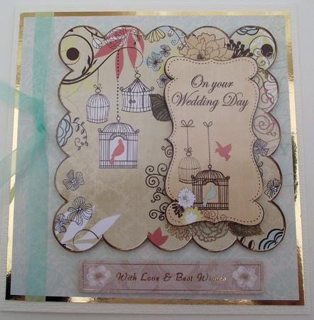 Cream Birdcage Wedding Day 8in Scallop Topper by Lynda Harman