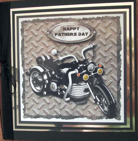 Black Motorbike Quick Card - Dad, Son, Brother by Lynda Harman