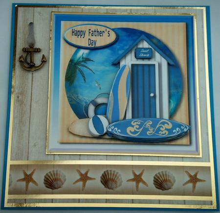 Surf Shack Square Card Front by Lynda Harman