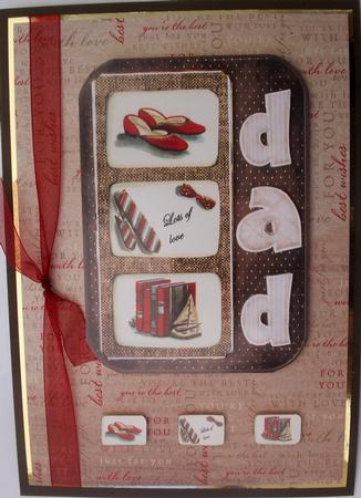 Father's Home Comforts Card Front by Lynda Harman
