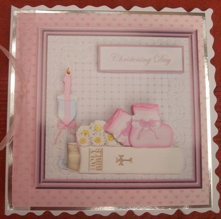 Baby Girl Christening, Bible and Daisy by Lynda Harman