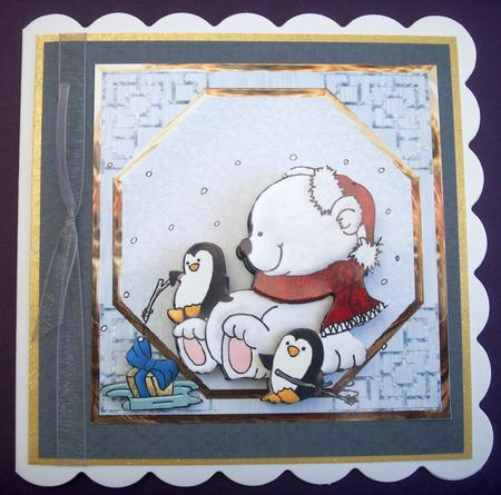 Polar Bear and Friends Card with Decoupage by Lynda Harman
