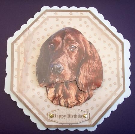 Irish Red Setter Plate Shaped Card & Stand by Lynda Harman
