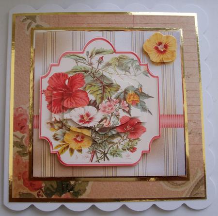 Mixed Flowers Card with Topper and Layers by Lynda Harman
