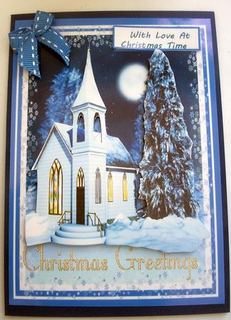 Beautiful Church in the Moonlight by Lynda Harman