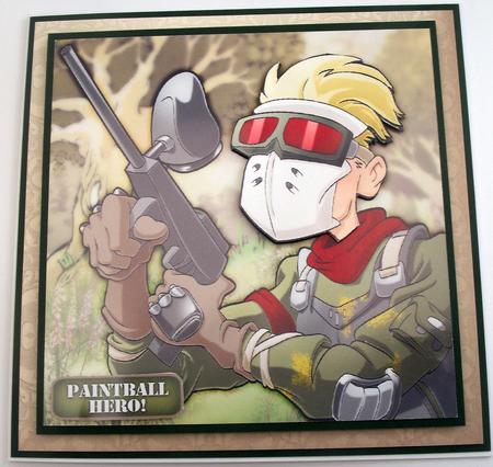 Paintball Dude 8x8 Quick Card by Lynda Harman