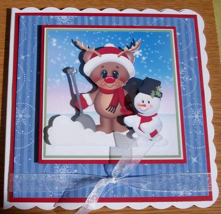 Reindeer and Snowman Quick Card by Lynda Harman