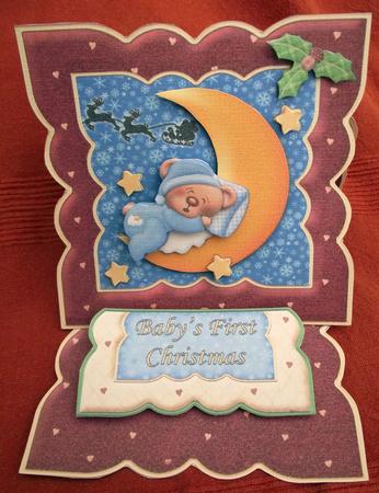 Baby Boys First Christmas Easel Card Kit by Lynda Harman