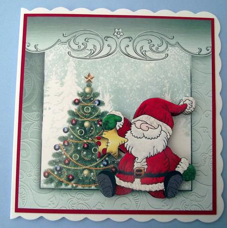 Santa Has a Star for the Christmas Tree, Card by Lynda Harman